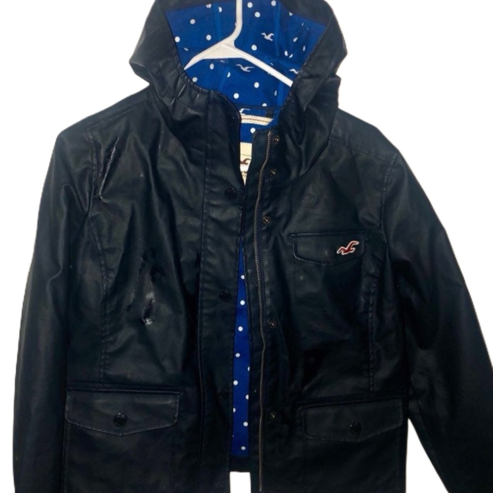 Hollister hooded rain jacket.
